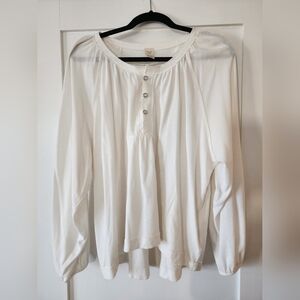 We The Free Cream Button-Front Blouse